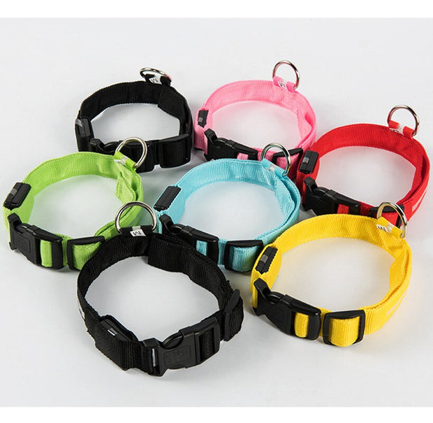 Nylon Pet Dog Collar LED Light